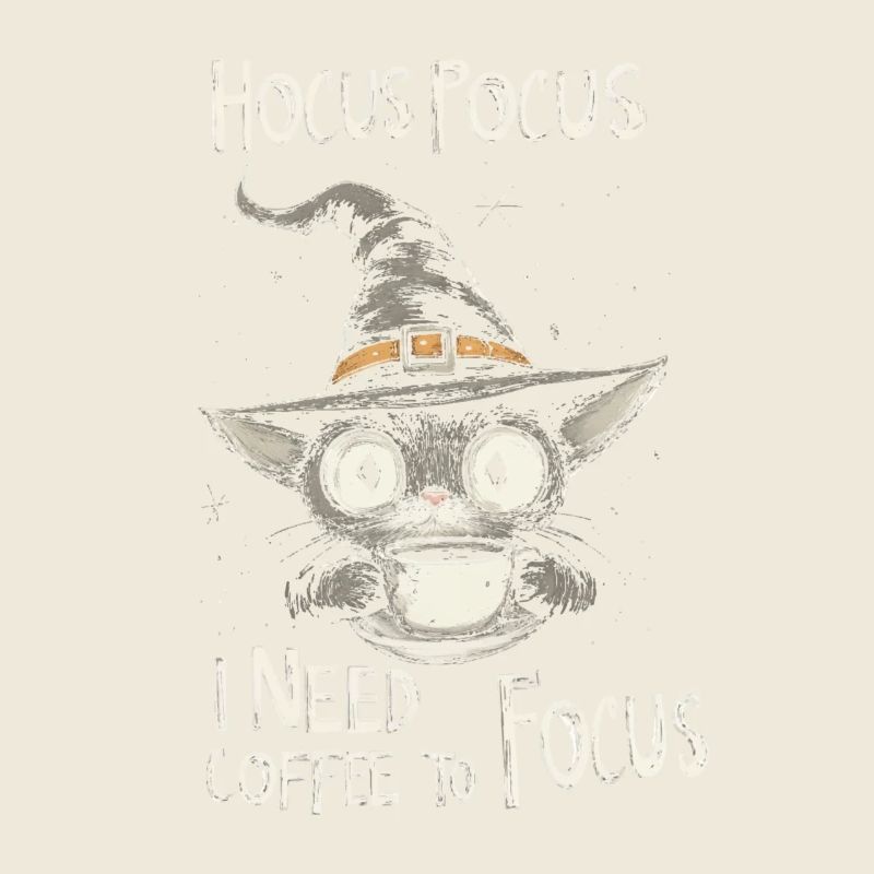 Hocus Pocus Katze Hexenhut Kaffee Lustig