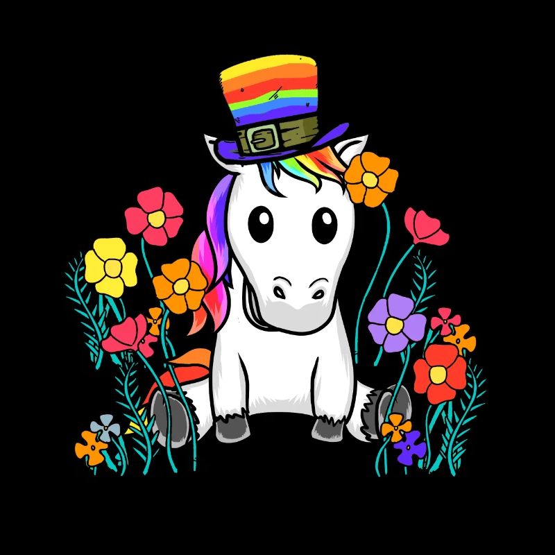 LGBT Einhorn Pferd Einhörner Regenbogen Blume