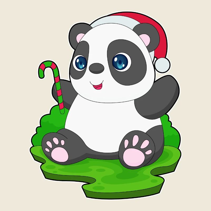 Panda Canne de Noël