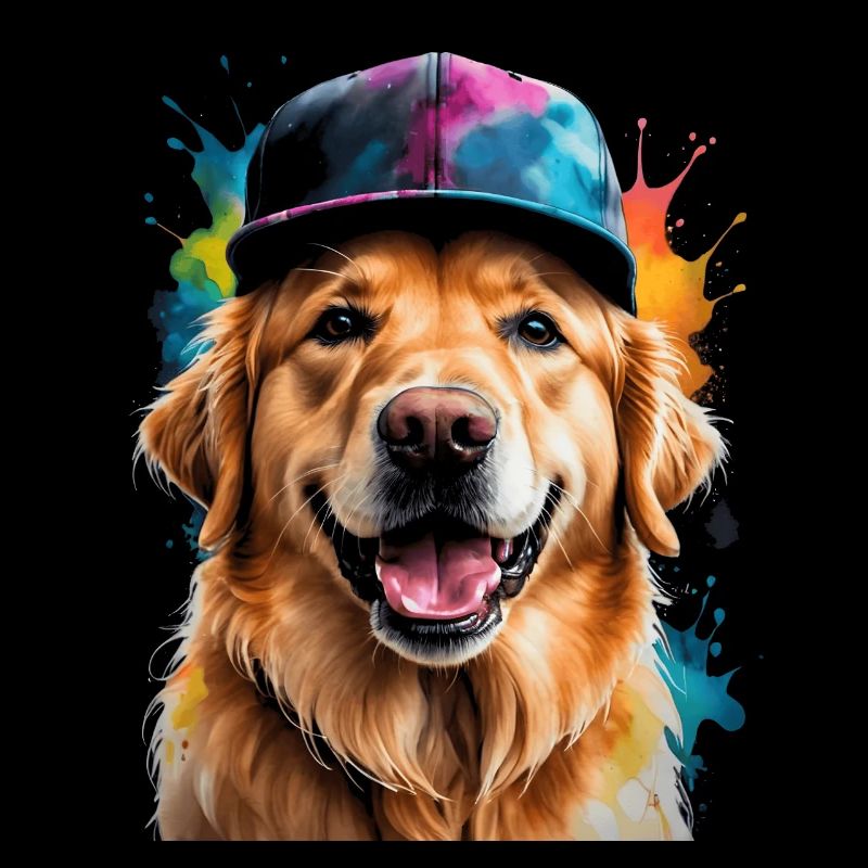 Golden Retriever Snapback Cap Hund Design Print