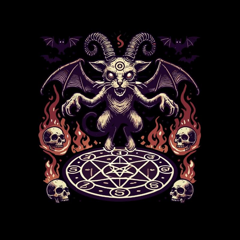 Creepy Devil Cat Dark Cats Summoning