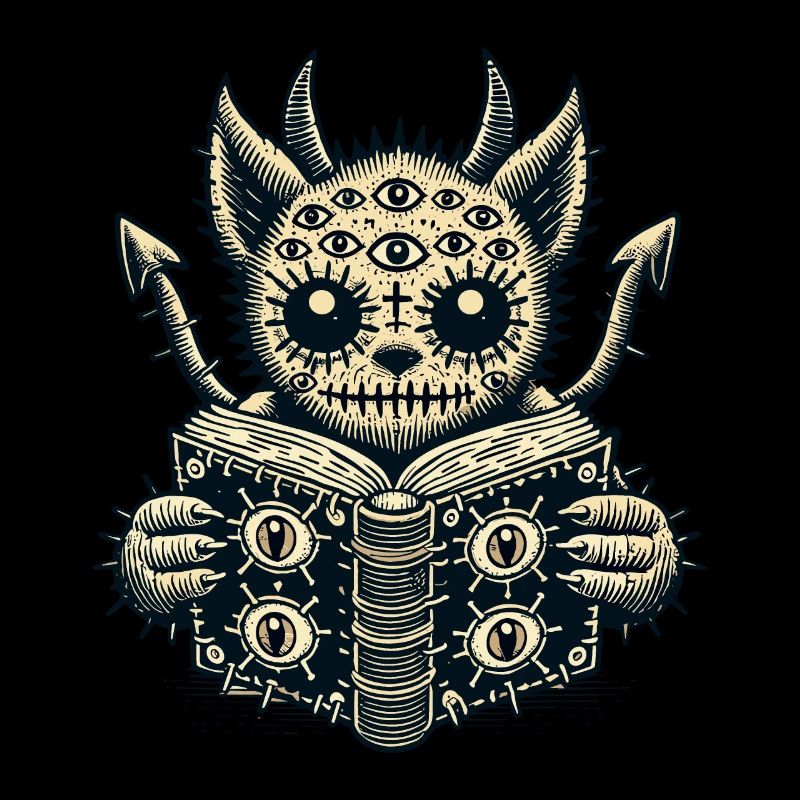 Goth Cat Devilish Demons Cat Horror Cat