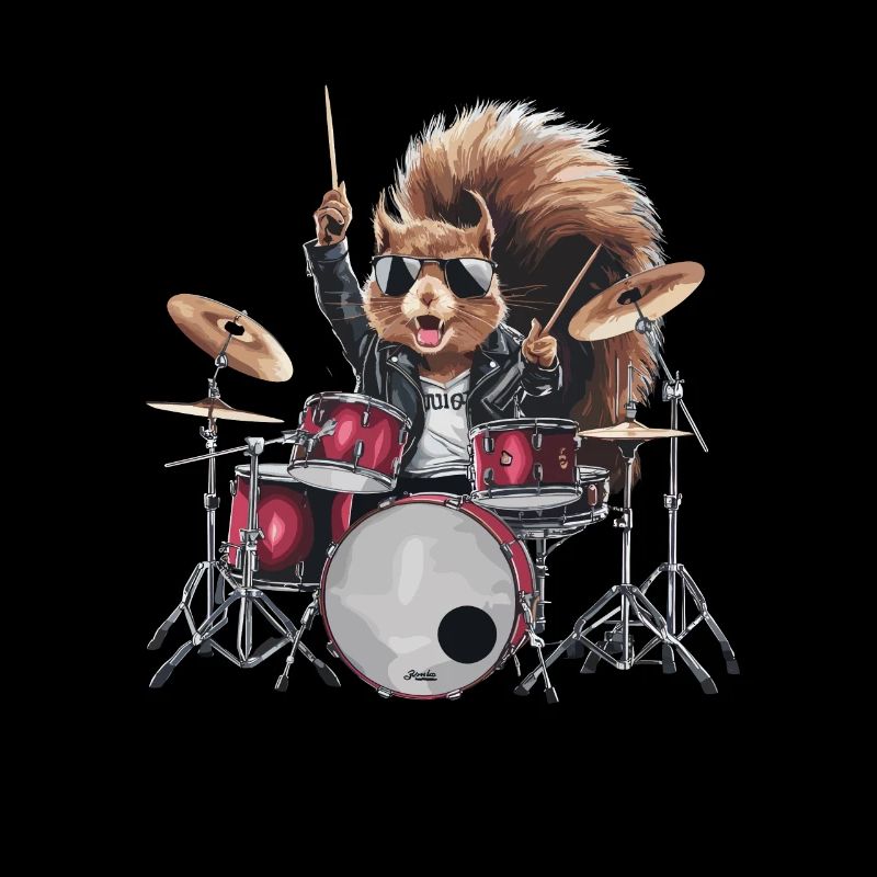 Cooles Rockin' Eichhörnchen Schlagzeuger