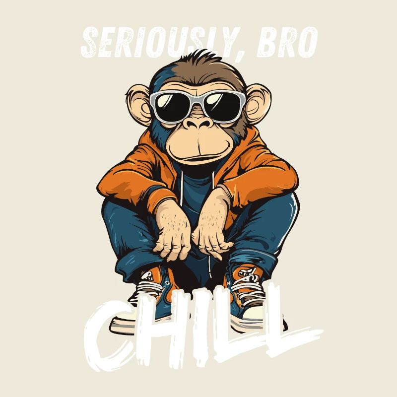 Sérieusement Bro Chill Monkey Gamer Meme Design