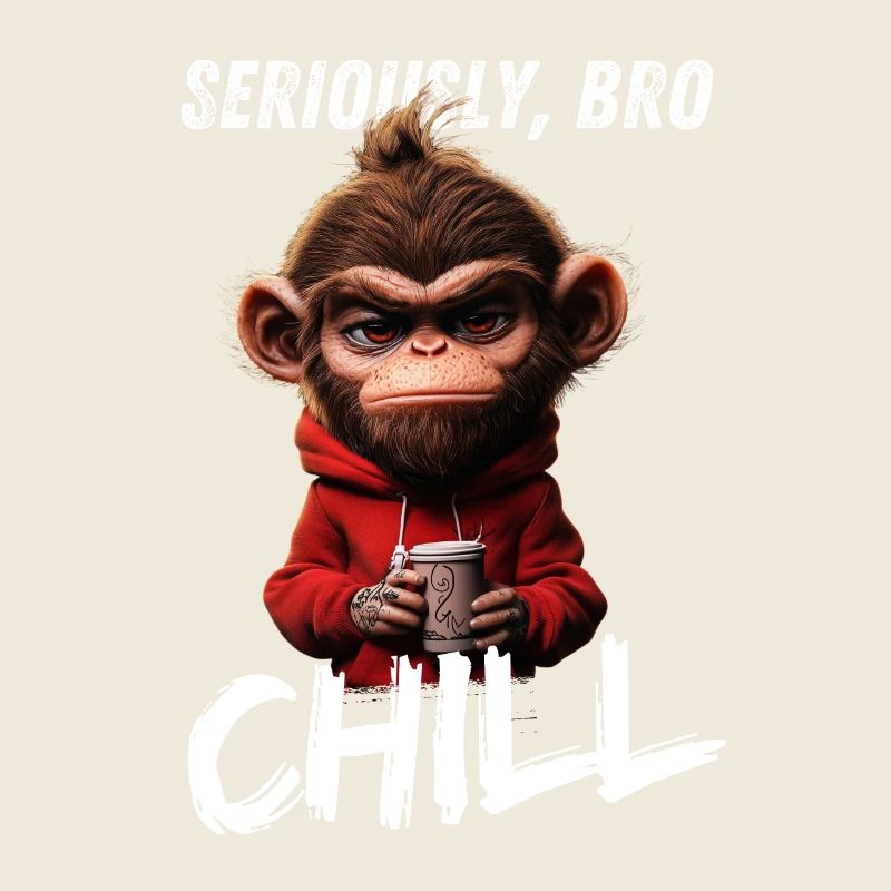 Sérieusement Bro Chill Monkey Meme Gambler Design