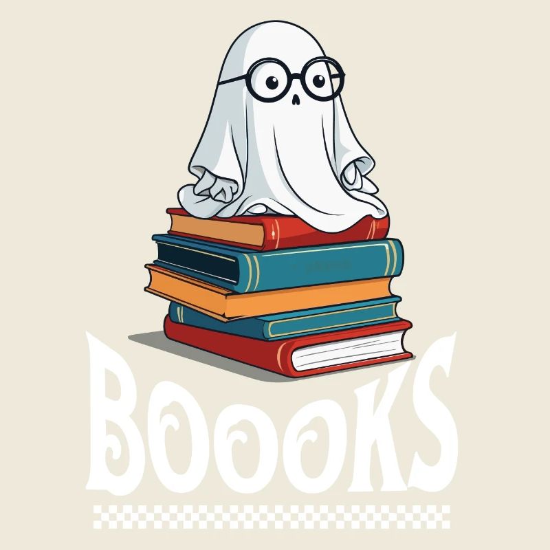 Cute Book Lover Ghost Funny Saying