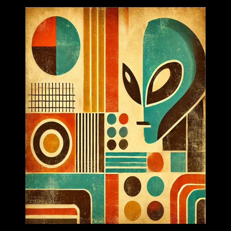 Retro abstract image with Alien face.