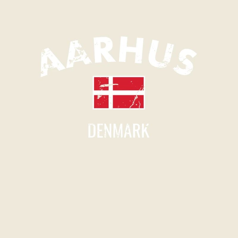 Aarhus Danemark Drapeau danois vintage Prouder