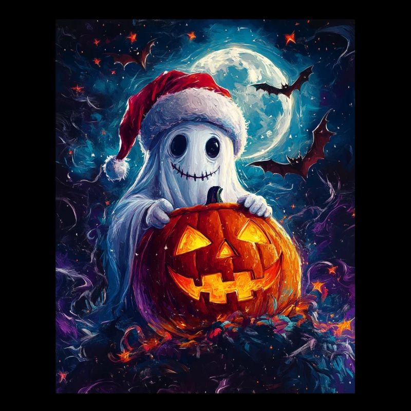Halloween Gift Ghost with Christmas Hat Decoration