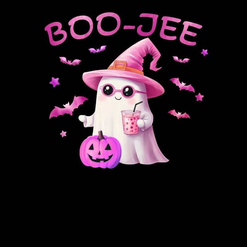 Boo-Jee Ghost Shirt - Cute Pink Halloween Ghost
