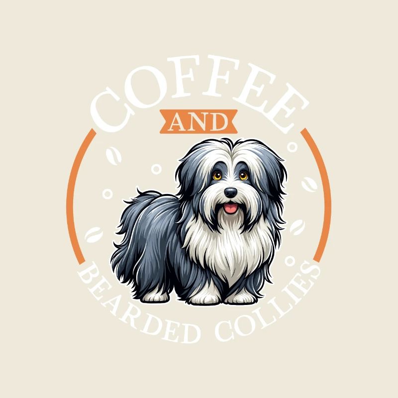 Kaffee und Bearded Collie