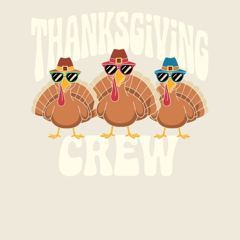 Dindes de l’équipe de Thanksgiving avec lunettes de soleil et