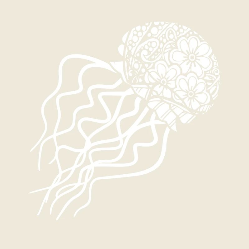 Jellyfish Jellyfish Floral Pattern