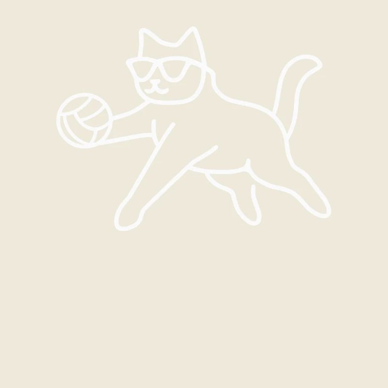Cat with sunglasses and volleyball
