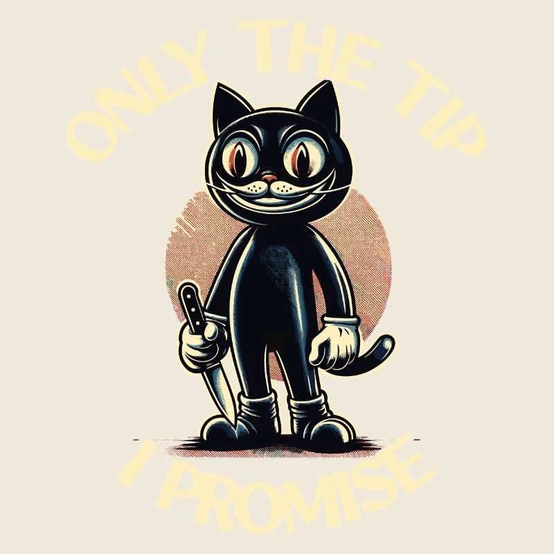 Lustiger Katzen Spruch only The Tip Psycho Katze