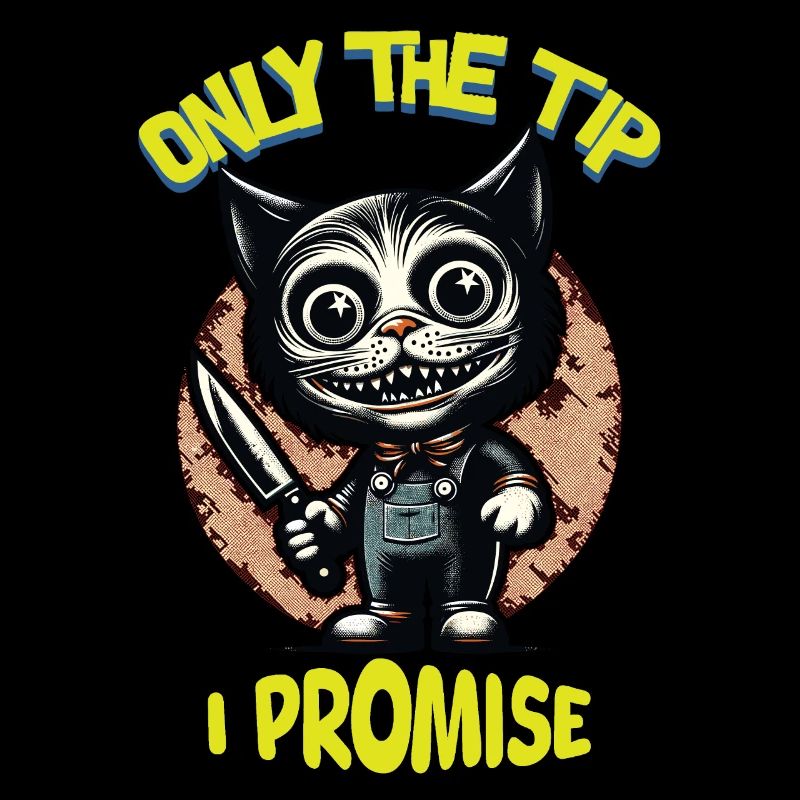 Lustiger Katzen Spruch only The Tip Psycho Katze