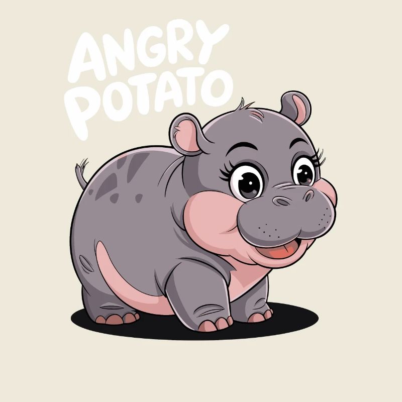 Moo Deng Funny Hippopotamus 'Angry Potato'