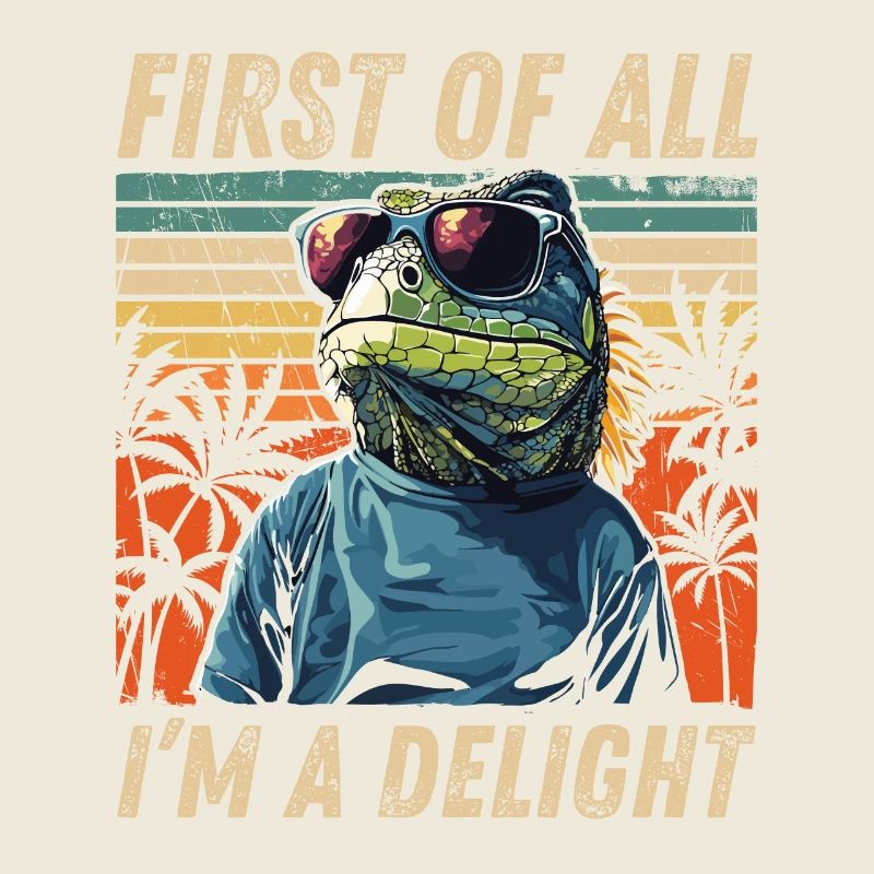 Vintage Iguana Art - Farbige Sunset-Optik