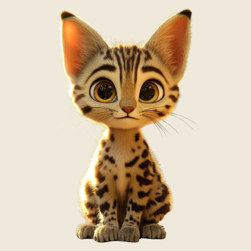 Savannah Chat Chat Maman Mignon Serval Léopard Chats
