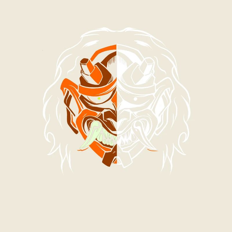 Dual Oni Demon Mask Ninja Samurai