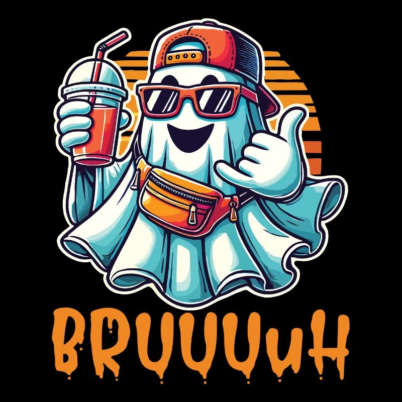 Scary funny halloween ghost