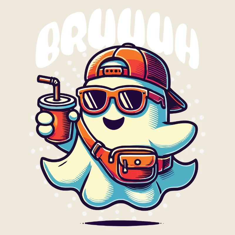 Scary funny halloween ghost