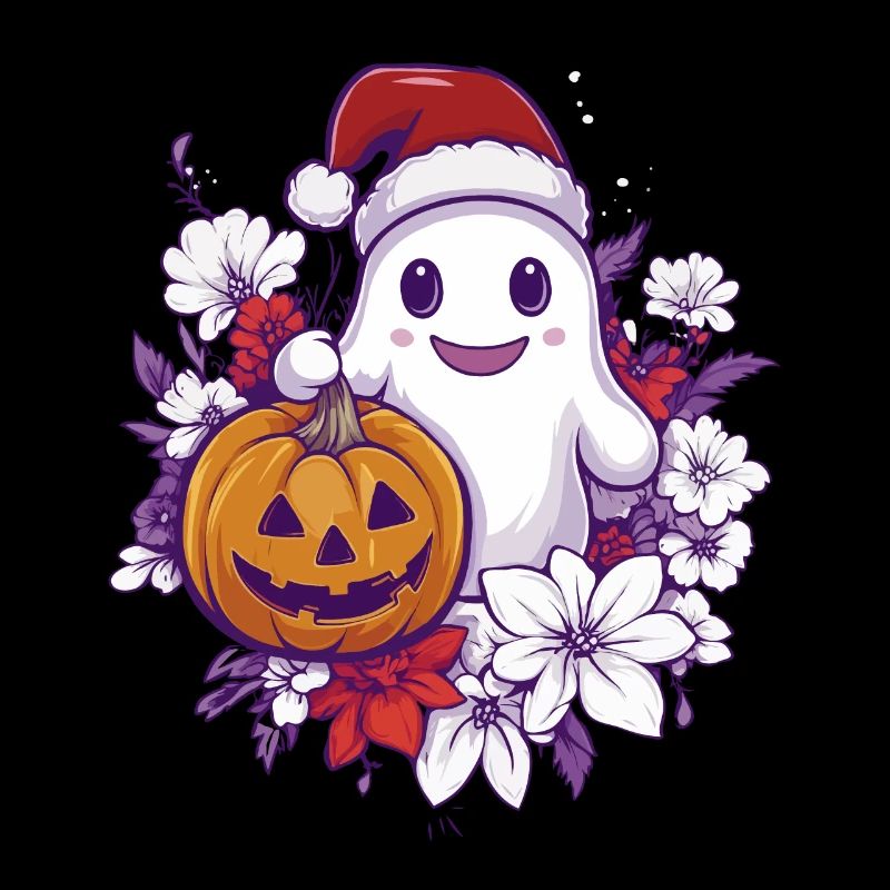 Halloween Gift Ghost with Christmas Hat Decoration