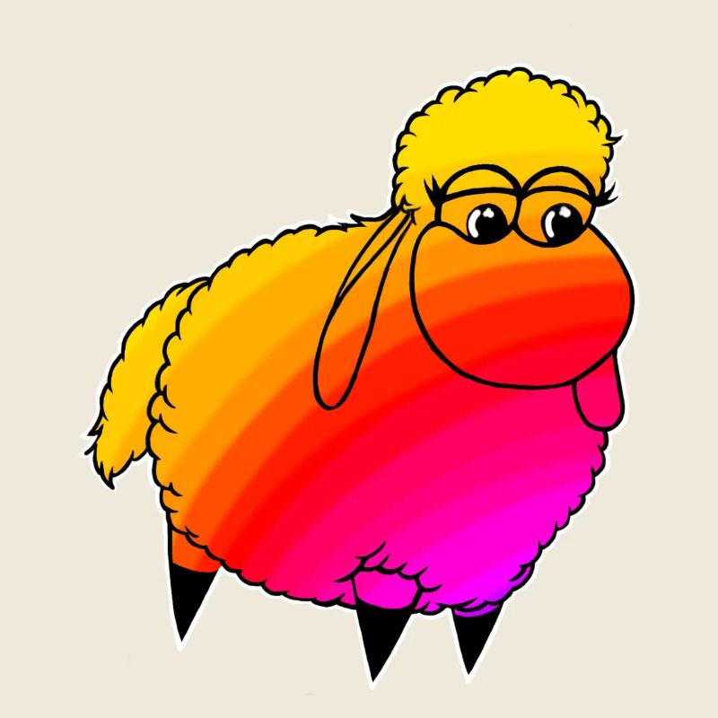 Wolly Sheepling Rainbow Retro wave Gaming