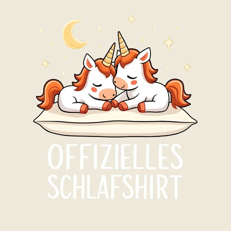 Offizielles Schlafshirt Einhörner Einhorn Paar