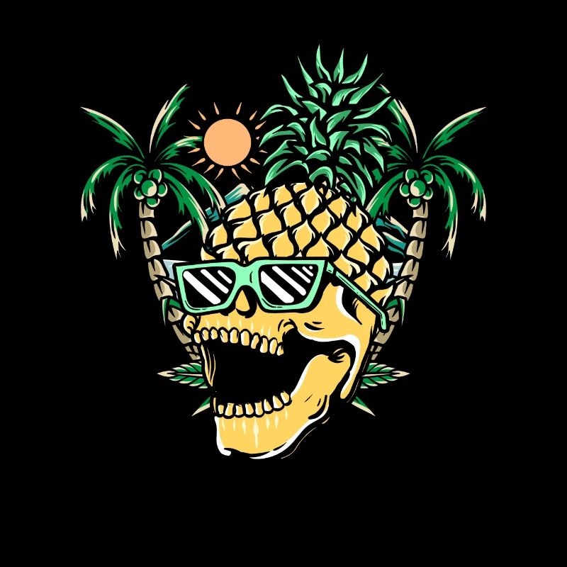Funny pineapple skull
