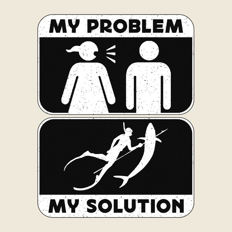 Spearfishing My Problem My Solution Pictogram Dad