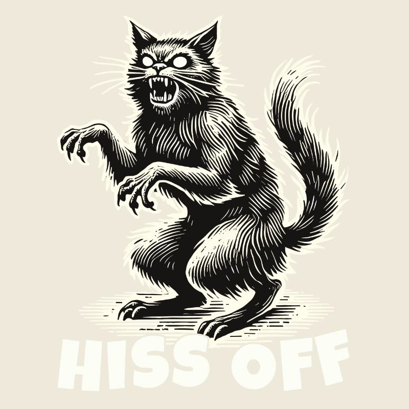 Creepy Cat Hiss Off Statement