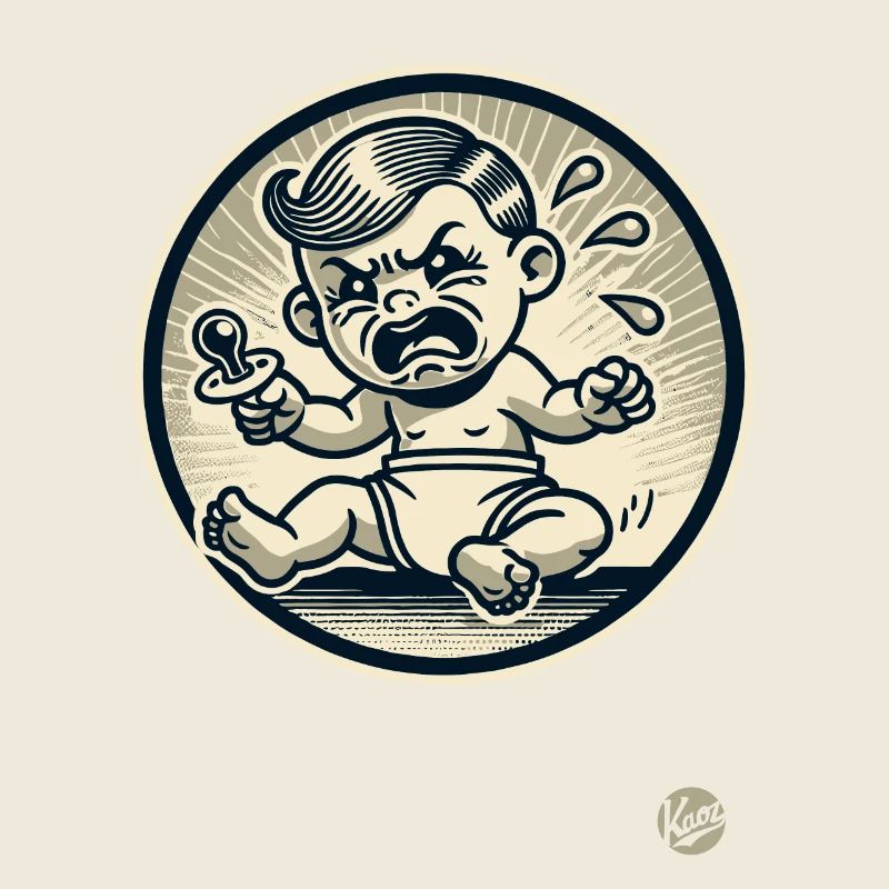 Dessin animé rétro gâté petit bébé