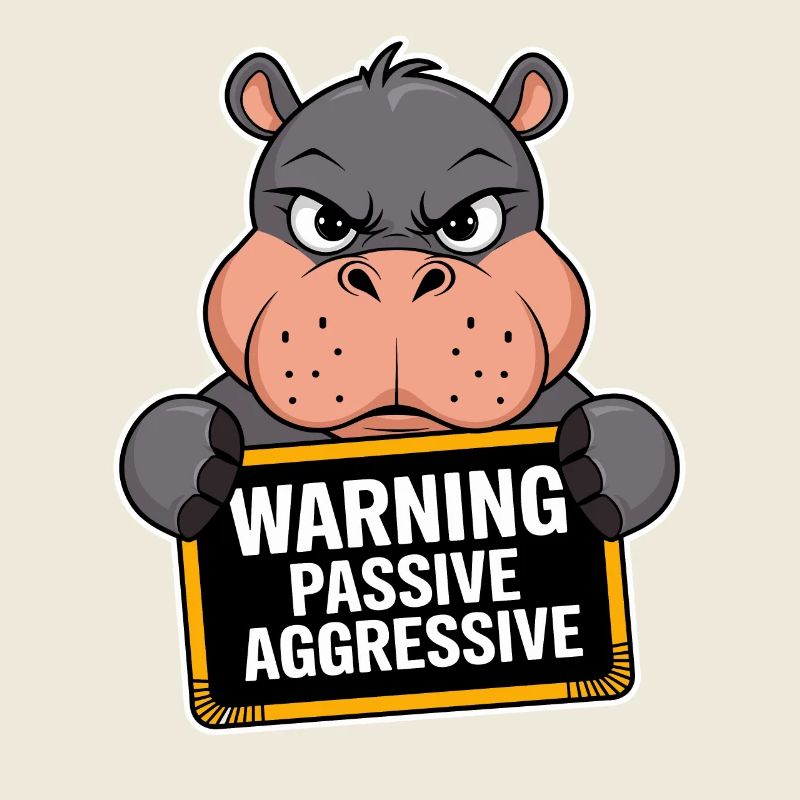 Warnung Passiv Aggressiv Nilpferd