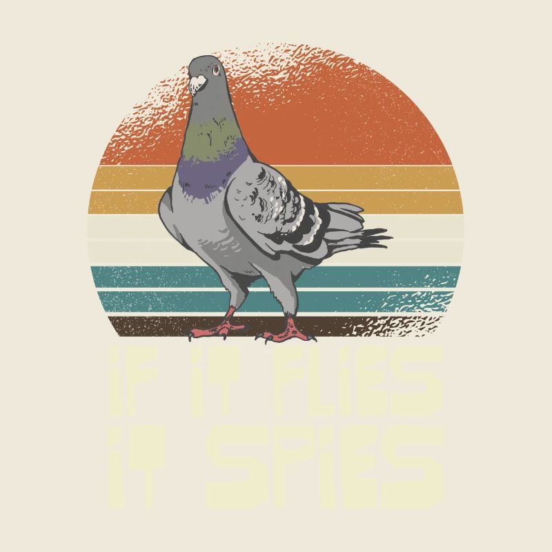 Taube Fliegt Sieht Alles Retro Stil