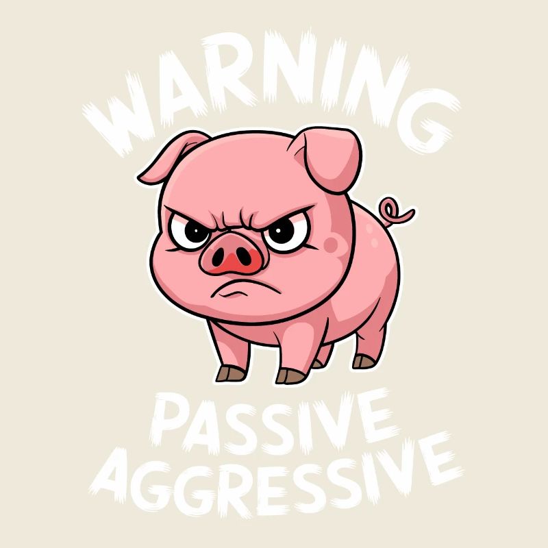 Attention Bande dessinée Cochon Agressif Passif