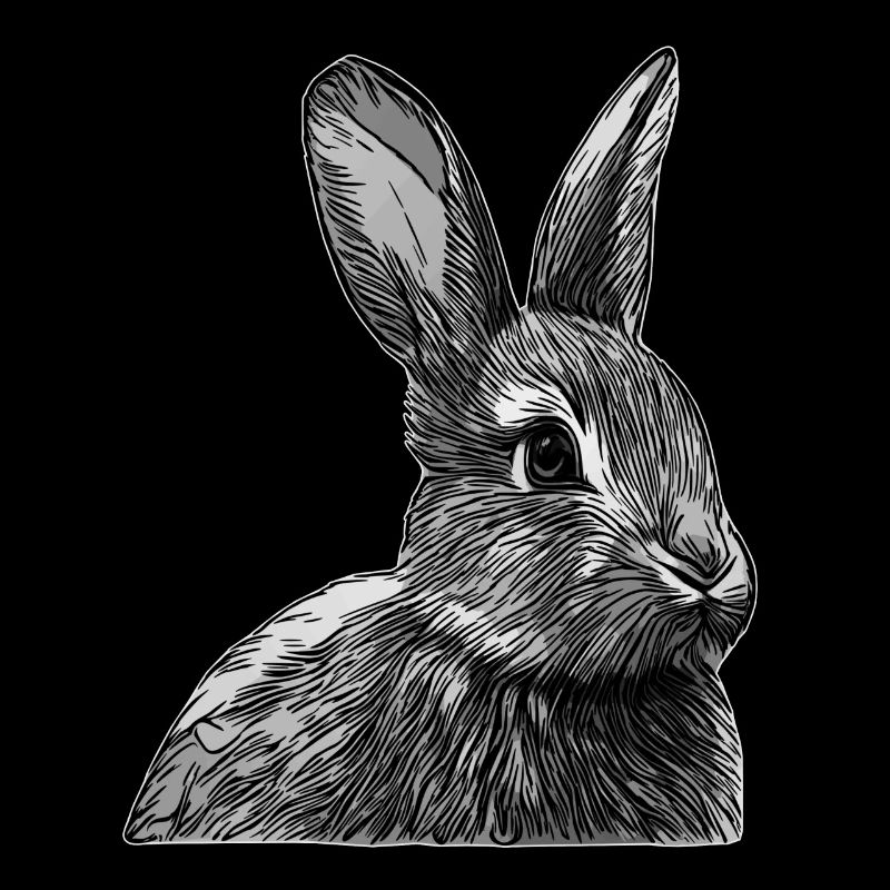 Graphique de conception d’animaux de visage de lapin gris