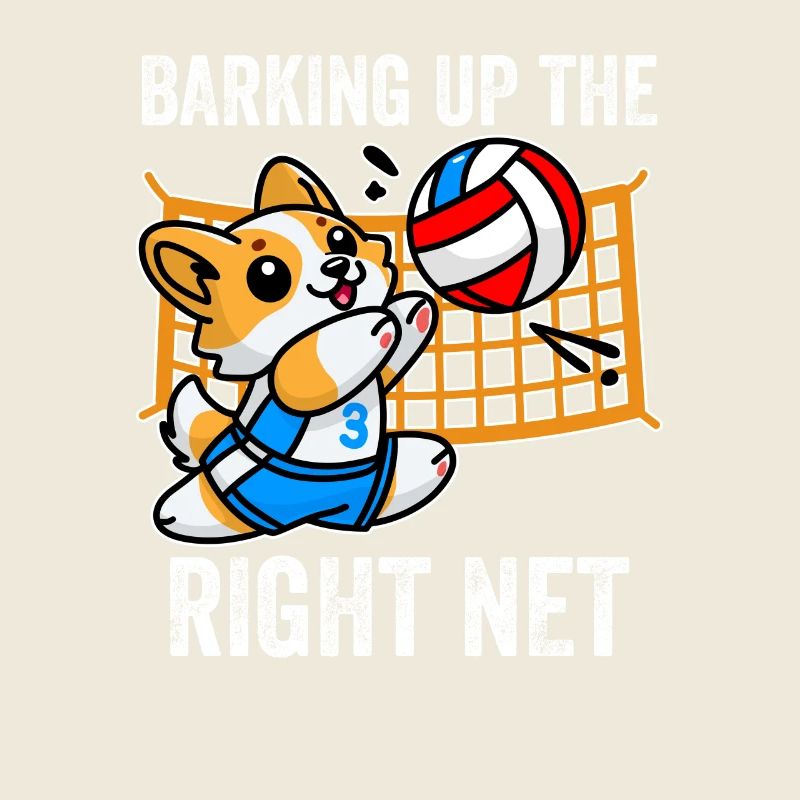 Barking Up the Right Net Funny Corgi Dog Humor