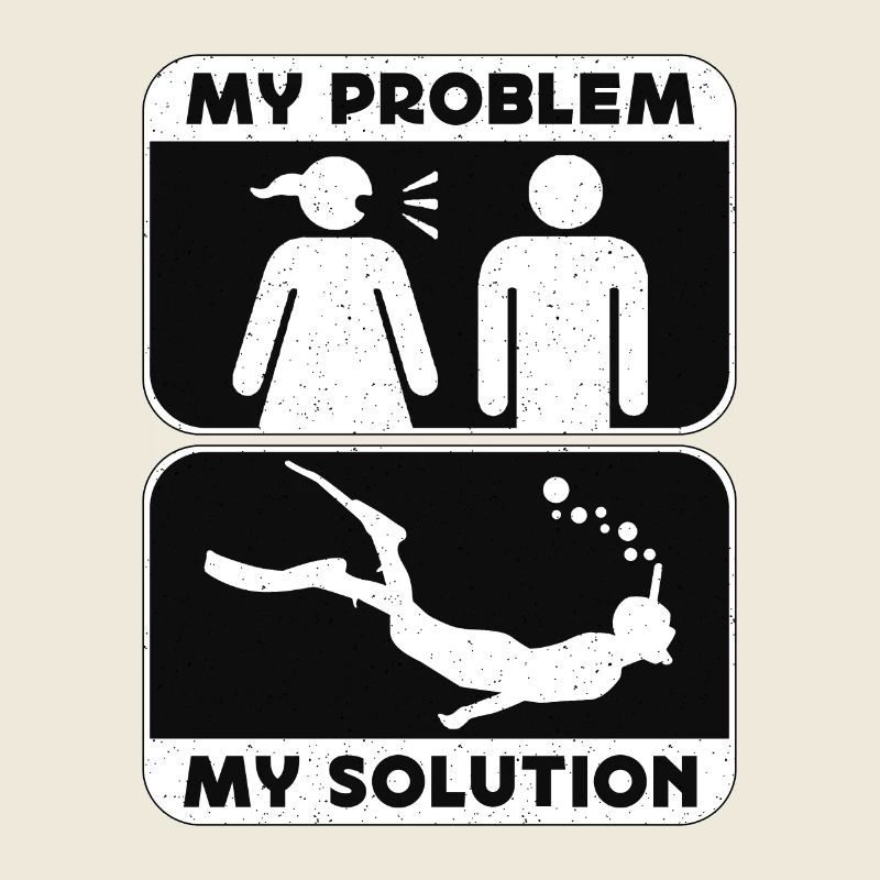 Snorkeling My Problem My Solution Pictogram Dad