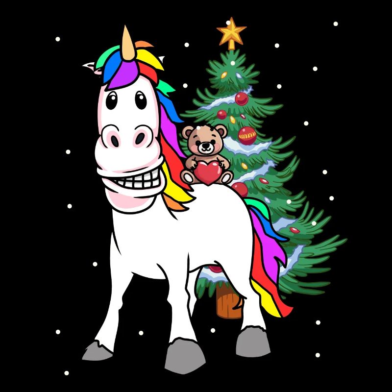 Weihnachten Kind Kinder Bescherung Einhorn Teddy
