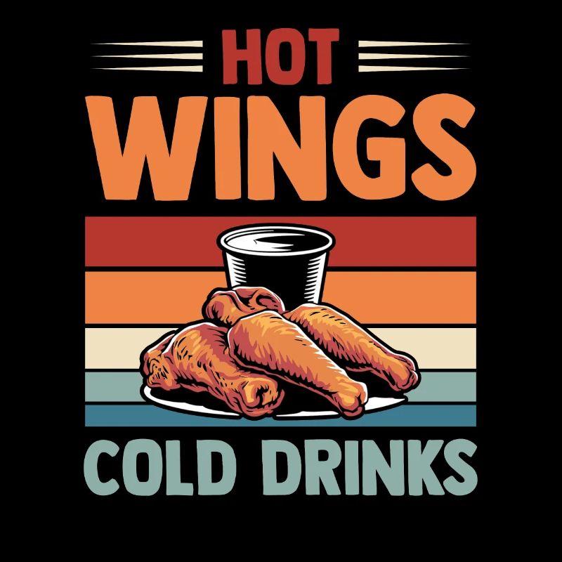 Retro Chicken Wings Hot Wings Cold Drinks