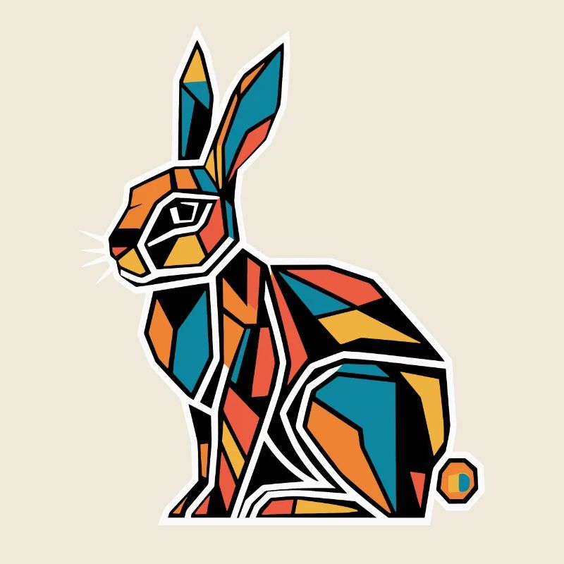 Lapin graphique géométrique d’animal de la ferme