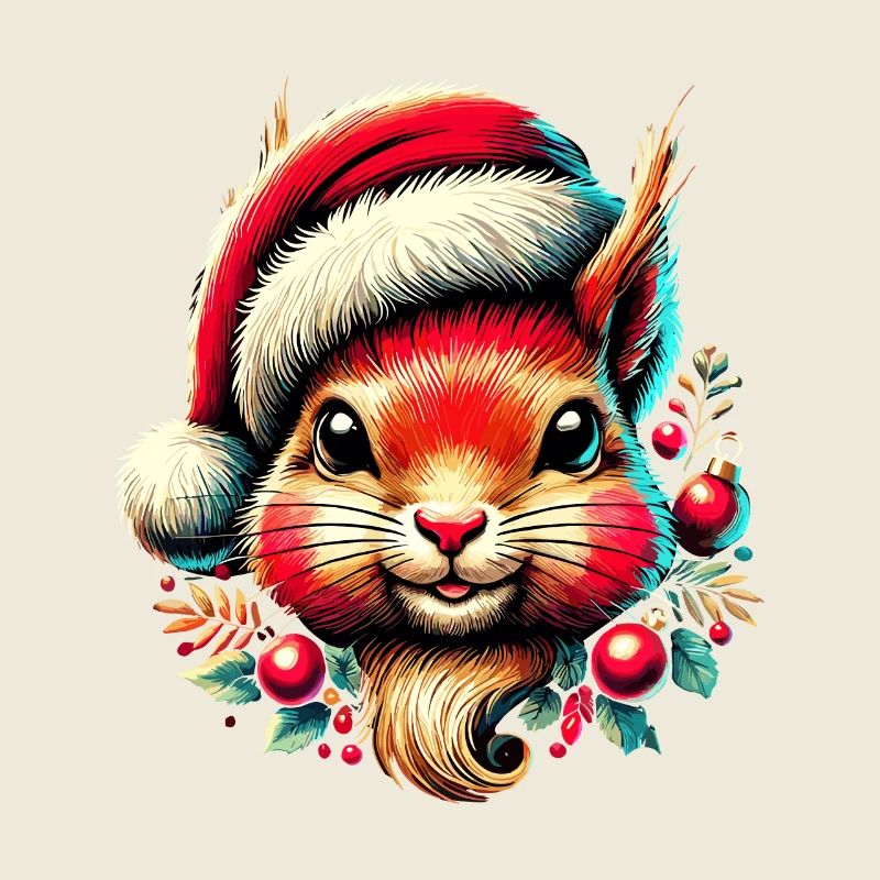 Christmas squirrel with cap