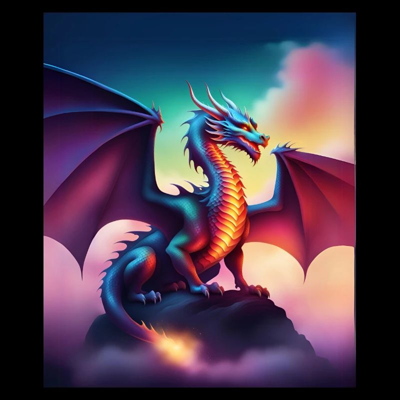 Drache auf einer Klippe