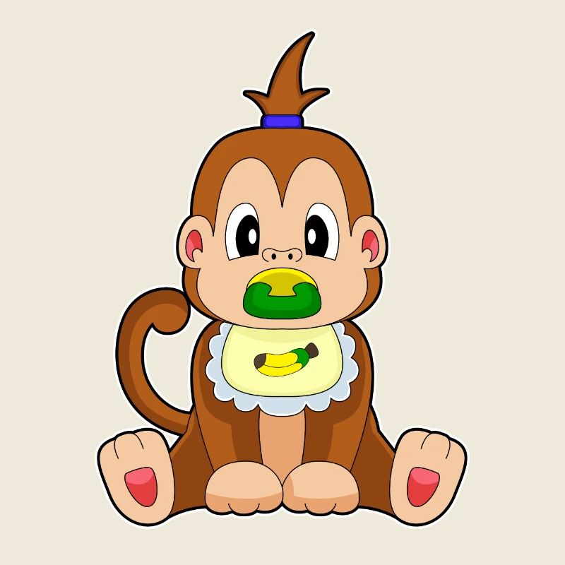 Affe Banane Schnuller Lätzchen