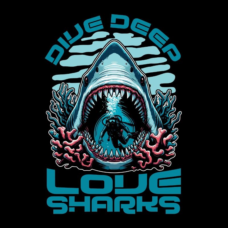 Requin Passionné Plongée Deep Love Requin Vie Marine