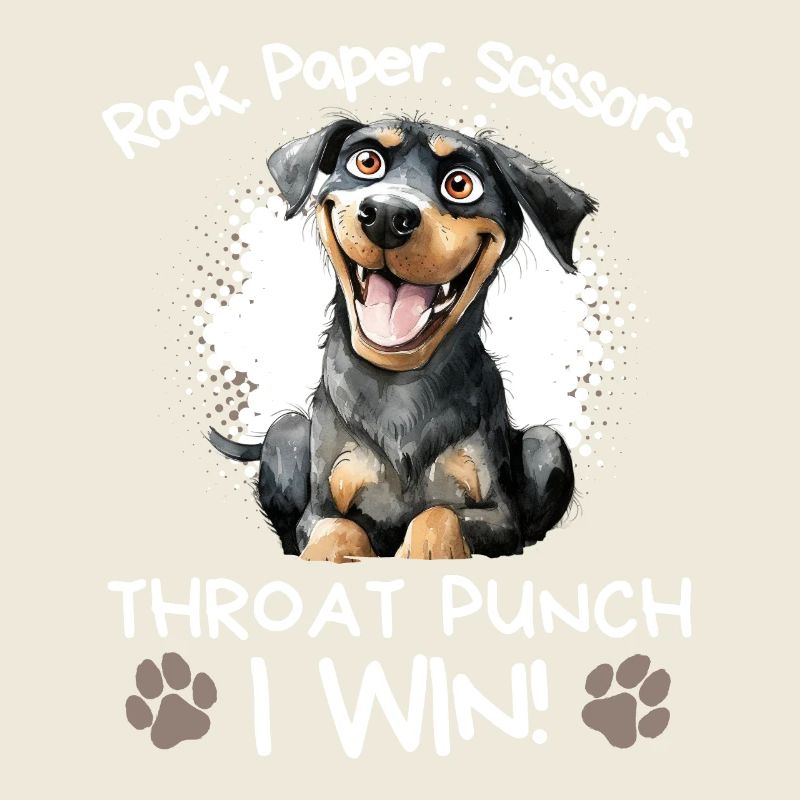 Roche Papier Ciseaux Rottweiler Humour drôle