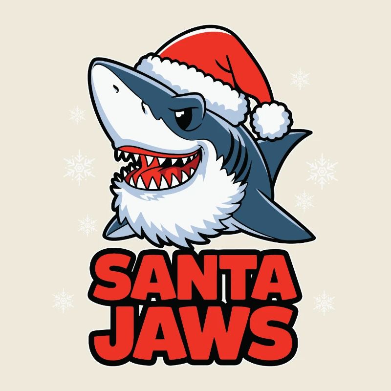 Père Noël Mâchoires Drôle Noël Requin Noël