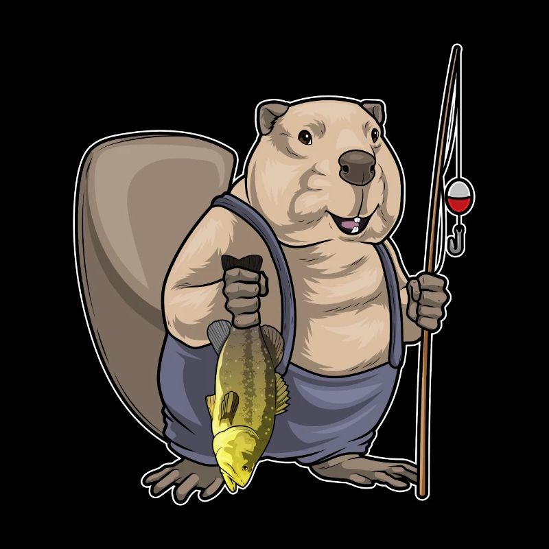 Castor Pêche au poisson pêcheur