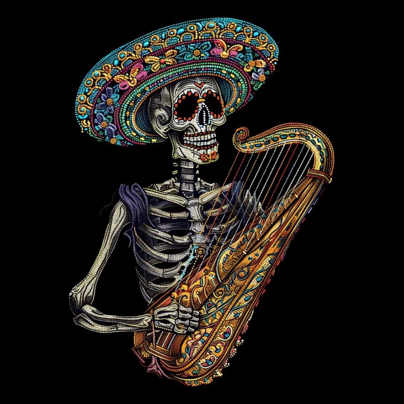 Harpe Squelette Mexicain
